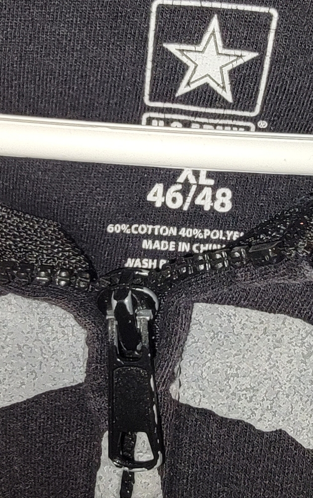 Army Black and Gray Zip-Up Hoodie Size Xl - Picture 3 of 3